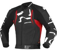 Richa Stradale giacca in pelle da moto traforata, nero-bianco-rosso, taglia 50 per maschi