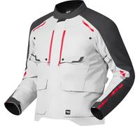 Richa Taurus Giacca tessile da motocicletta impermeabile, grigio/rosso, Taglia S