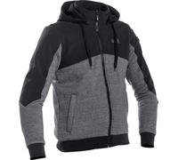 Richa Titan Core Felpa con cappuccio e zip da moto, nero/grigio, Taglia 3XL