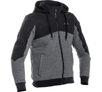Richa Titan Core Felpa con cappuccio e zip da moto, nero/grigio, Taglia S