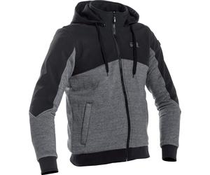 Richa Titan Core Felpa con cappuccio e zip da moto, nero/grigio, Taglia S