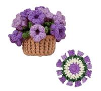 Richaa Sottobicchiere Ricamato Viola Fiore Di Giglio Del Colle Con Mini Cestino, Sottobicchieri Floreali Boho Fatti A Mano, Regalo Romantico Per Festa Della Mamma, Compleanno, Decorazione Per La Casa