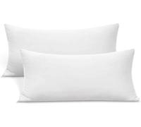 RICHAIR - Copricuscino 40x80 cm Set da 2 Impermeabile - Chiusura a busta - Traspirante e anti cimici e acari della polvere - Copricuscino in poliestere bianco