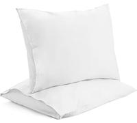 RICHAIR - Copricuscino 50x70 cm Set da 2 Impermeabile - Chiusura a busta - Traspirante e anti cimici e acari della polvere - Copricuscino in poliestere bianco