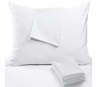 RICHAIR - Copricuscino 80x80 cm Set da 2 Impermeabile - Chiusura a busta - Traspirante e anti cimici e acari della polvere - Copricuscino in poliestere bianco