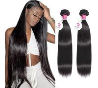 RICHAIR - Tessitura brasiliana in confezione da 2 confezioni lisce 50 g/bundle(100 g totale) stoppini brasiliani 20 pollici capelli umani naturali vergini dritti estensioni capelli 8A