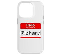 Richard, ciao Il mio nome è Targhetta, distintivo Custodia per iPhone 14 Pro