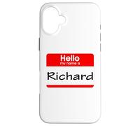 Richard, ciao Il mio nome è Targhetta, distintivo Custodia per iPhone 16 Plus