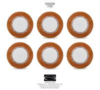 Richard Ginori Il Viaggio di Nettuno - 6 Piatti Fondi Terracotta cm 24 in 9.44