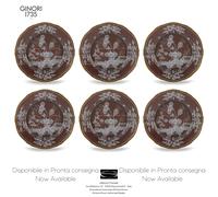 Richard Ginori Oriente Italiano Castagna - Set 6 Piatti Piani cm 26,5 inch 10.43