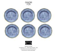 Richard Ginori Oriente Italiano Pervinca Set 6 Piatti Piani cm 26,5 - in 10.43