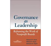 Richard P. Chait Barbara E. Taylor William Governance as Lea (Copertina rigida)