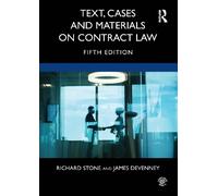 Richard Stone James Devenne Text, Cases and Materials on Contract La (Tascabile)