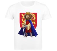 Richard The Lionheart T-Shirt da Uomo in Cotone Bianco Base Basic Cotton White Men's T-Shirt