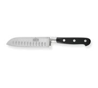 RICHARDSON SHEFFIELD V Sabatier Santoku, Coltello in Acciaio Inox di Alta qualità, Inossidabile, Nero, 17,5 cm