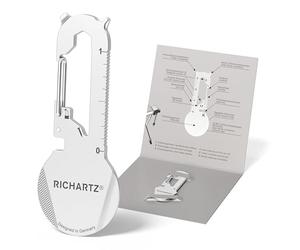 RICHARTZ KEY ORGANIZER Moderno 1 | Portachiavi Multi Tool | 13 pratiche funzioni | Acciaio inossidabile opaco di alta qualità | Strumento portachiavi con descrizione funzionale