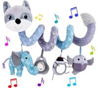 RichDeer Spirale Giocattolo, Giocattoli per Bambini, Spirale di attività con Giocattoli da Appendere al Passeggino, per Carrozzina o Lettino del Bambino, Piccolo Volpe per Grigio