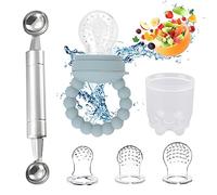 RICHDMI 1 Ciuccio Frutta Neonati + 3 Taglie di Tettarelle Silicone senza BPA, Ciuccio per Alimenti Neonati, Ciuccio per Alleviare il Dolore allo Tempo, Viene fornito con 1 cucchiaio da frutta.