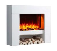 BALDERIA camino elettrico da terra Naran | Caminetto elettrico da pavimento con vano decorativo | Riscaldamento elettrico 2000 W| Effetto fiamma 3D | Focolare con telecomando, timer, termostato