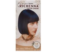 RICHENNA Color Cream Tintura per Capelli con Hennè #1B Blu Nero Easy Self Hai...