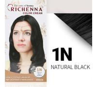 RICHENNA Color Cream tintura per capelli con henné #1N Natural Black Easy Sel...