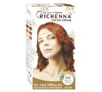 RICHENNA Color Cream tintura per capelli con henné #6R rosso rame x 5ea Easy ...