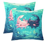 richhome Axolotl - Federa per cuscino per casa, divano, letto, divano, per bambini, ragazzi e ragazze, motivo animali selvatici, salamandra, 60 x 60 cm, set da 1