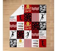 richhome Coperta in pile con pallavolo per bambini, ragazzi e ragazze, regina, 228 x 228 cm, a tema sportivo, in flanella, per letto, divano, sedia, soggiorno, giochi di pallavolo, giocatori di