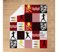 richhome Coperta in pile softball per bambini ragazzi ragazze regina 228 x 228 cm regalo per gli amanti del softball coperta in flanella peluche pelosa baseball per letto, divano, sedia, soggiorno