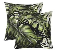 richhome Federa per cuscino con foglie di palma, 50 x 50 cm, 1 pezzo, per bambini, motivo foglie tropicali, per ragazzi e ragazze, motivo rami di albero estivo, decorazione per la casa