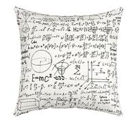 richhome Federa per cuscino con formula matematica, geometria matematica e numeri, formule, 45,7 x 45,7 cm, per auto, camper, scuola, genio, studente, educativo, confezione singola