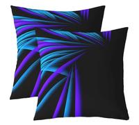 richhome Federa per cuscino con motivo astratto, 55 x 55 cm, 1 pezzo, a righe color foglia di tè e viola, per ragazzi, uomini, adulti, adolescenti, lussuose, semplici, moderne, geometriche