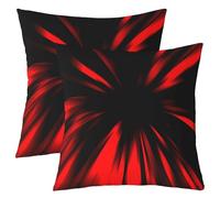 richhome Federa per cuscino con motivo astratto ombre, 40 x 40 cm, 1 pezzo, a righe rosse, per ragazzi, uomini, adulti, adolescenti, lussuosa, semplice, moderna, geometrica, decorazione per la casa
