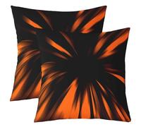 richhome Federa per cuscino con motivo astratto ombre, 60 x 60 cm, 1 pezzo, a righe arancioni, per ragazzi, uomini, adulti, adolescenti, lussuosa, semplice, moderna, geometrica, decorazione per la