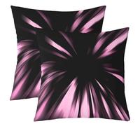 richhome Federa per cuscino con motivo astratto ombre, 60 x 60 cm, 1 pezzo, a righe rosa, per ragazzi, uomini, adulti, adolescenti, lussuosa, semplice, moderna, geometrica, decorazione per la casa