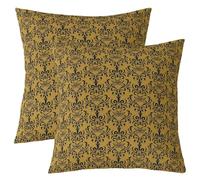 richhome Federa per cuscino damascata dorata con falena della morte, stile gotico, 55 x 55 cm, morbida, per bambini, ragazzi, ragazze, adolescenti, decorazione per la camera da letto, vintage