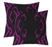 richhome Federa per cuscino nera e rosa rossa, 45 x 45 cm, 1 pezzo, motivo astratto, ombre, per ragazzi, uomini, adulti, adolescenti, lussuosa, semplice, moderna, geometrica, a righe, decorazione