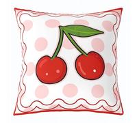 richhome Federa per cuscino per ragazze, 60 x 60 cm, 1 pezzo, rosa a pois, per bambini e ragazzi, motivo con frutta fresca tropicale, motivo geometrico a righe, decorazione per la casa