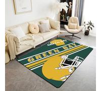 richhome Football City Green Bay Living Rugs Tappeto 150 x 200 cm Tappeto decorativo per bambini con football americano per ragazzi ragazze adolescenti giochi sportivi tappetino per interni