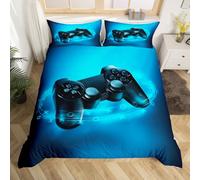 richhome Gamer - Set copripiumino per ragazzi e ragazze, 220 x 240 cm, videogiochi per bambini gamepad set di biancheria da letto controller di gioco biancheria da letto set