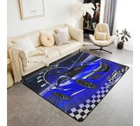richhome Ombre - Tappeto da corsa per soggiorno, camera da letto, 150 x 200 cm, per bambini, blu, sport, auto, per interni, per ragazzi, ragazze, adolescenti, sport estremi, decorativo, morbido e