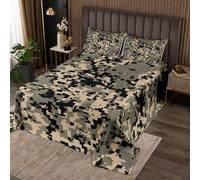 richhome Set copriletto mimetico kaki per bambini ragazzi ragazze copriletto trapuntato king size stile militare vintage astratto geometrico dirompente modello copriletto decorazione della camera