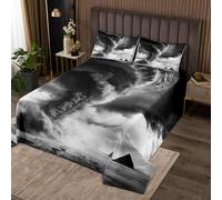 richhome Set copriletto trapuntato 3D con tornado per letto king size, per ragazzi e ragazze, bambini, motivo tornado, fenomeno naturale, nuvola, tempesta, copriletto, decorazione per la camera per