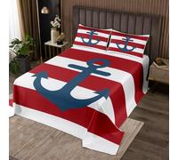 richhome Set copriletto trapuntato per bambini, ragazzi e ragazze, motivo oceano, per letto matrimoniale, motivo: pirati, mare, avventura, marina, marina, decorazione per la camera