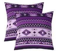 richhome Set di 1 federa per cuscino bohémien, 60 x 60 cm, per bambini, nativi aztechi del sud-ovest, per ragazzi, ragazze, adolescenti, design dei nativi americani del sud-ovest, colore: viola
