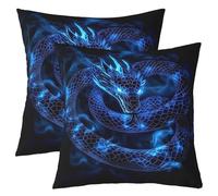 richhome Set di 1 federa per cuscino reversibile con drago occidentale, 55 x 55 cm, per bambini, ragazze, adolescenti, fantasy, per divano, letto, fauna selvatica magica