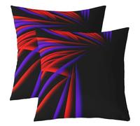 richhome Set di 4 federe per cuscini con motivo astratto ombre, 40 x 40 cm, a righe rosse e viola, per ragazzi, uomini, adulti, adolescenti, lussuose, semplici, moderne, geometriche, decorazione per