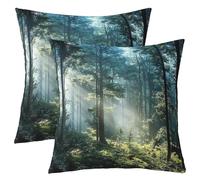 richhome Set di 4 federe per cuscini con rami di albero, 50 x 50 cm, reversibili, per bambini, ragazzi, ragazze, sole, primavera, per divano, letto, natura, paesaggio, interni ed esterni