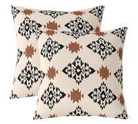 richhome Set di 4 federe per cuscini in stile bohémien azteco, 50 x 50 cm, per bambini, etnico occidentale, tribale, reversibile, per divano, letto, esotico, geometrico, per interni ed esterni