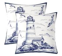 richhome Set di 4 federe per cuscini per bambini, motivo oceano, 50 x 50 cm, morbide, per ragazzi e ragazze, decorazione per la camera da letto, onde oceaniche, mare, mondo, natura, paesaggio, federe
